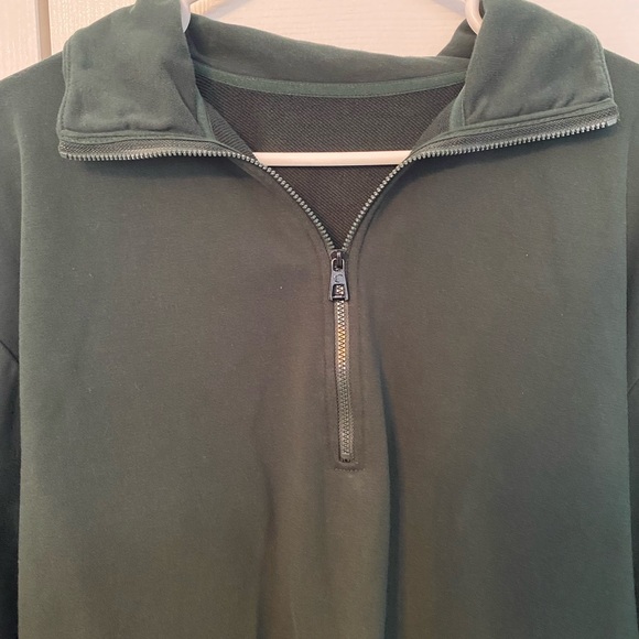 Zyia Dark Green Quarter-Zip Pullover - Picture 3 of 4